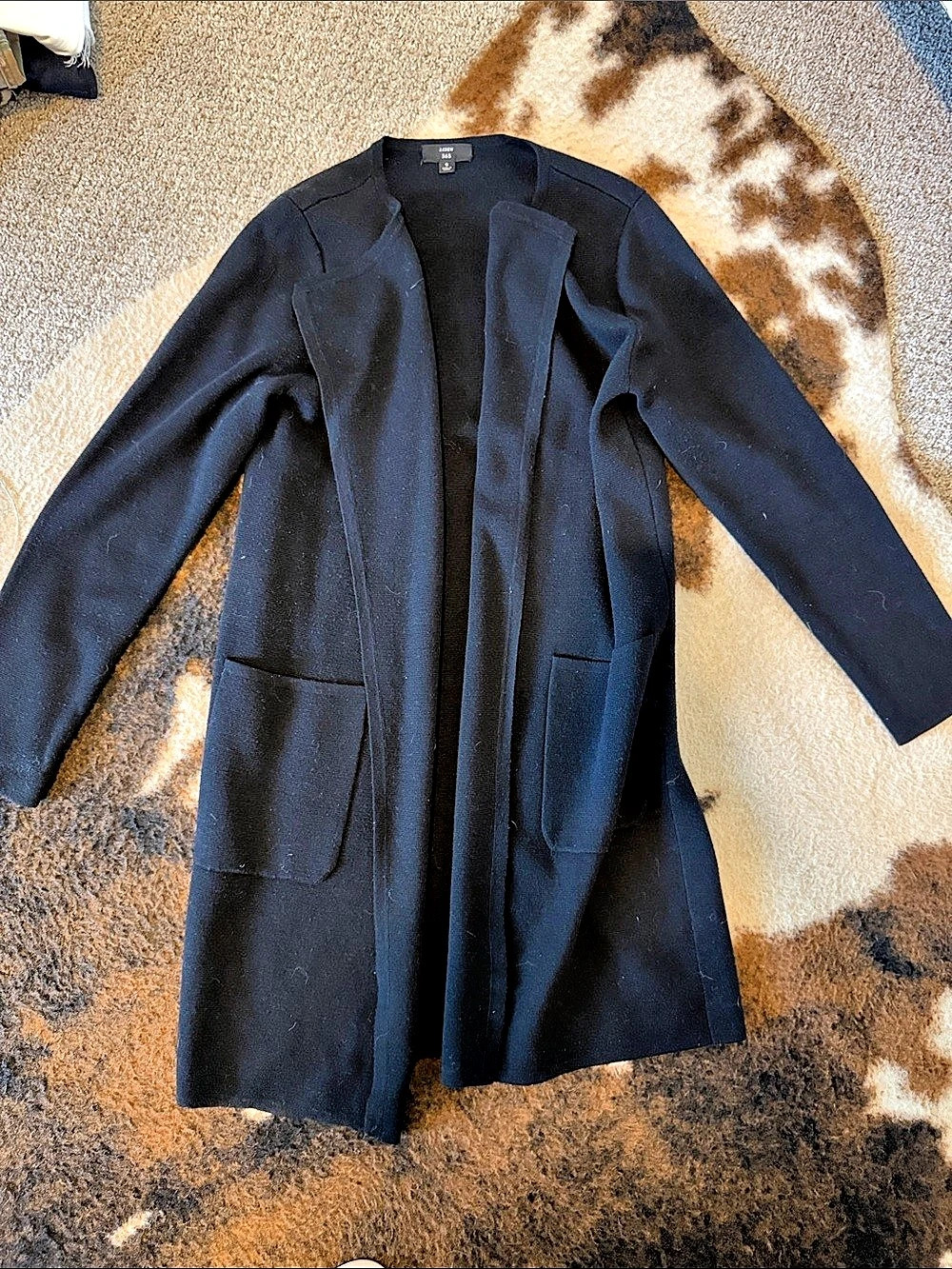 J.Crew Sophie Open-Front Sweater-Blazer Black Open Front Coat Size Small Like
